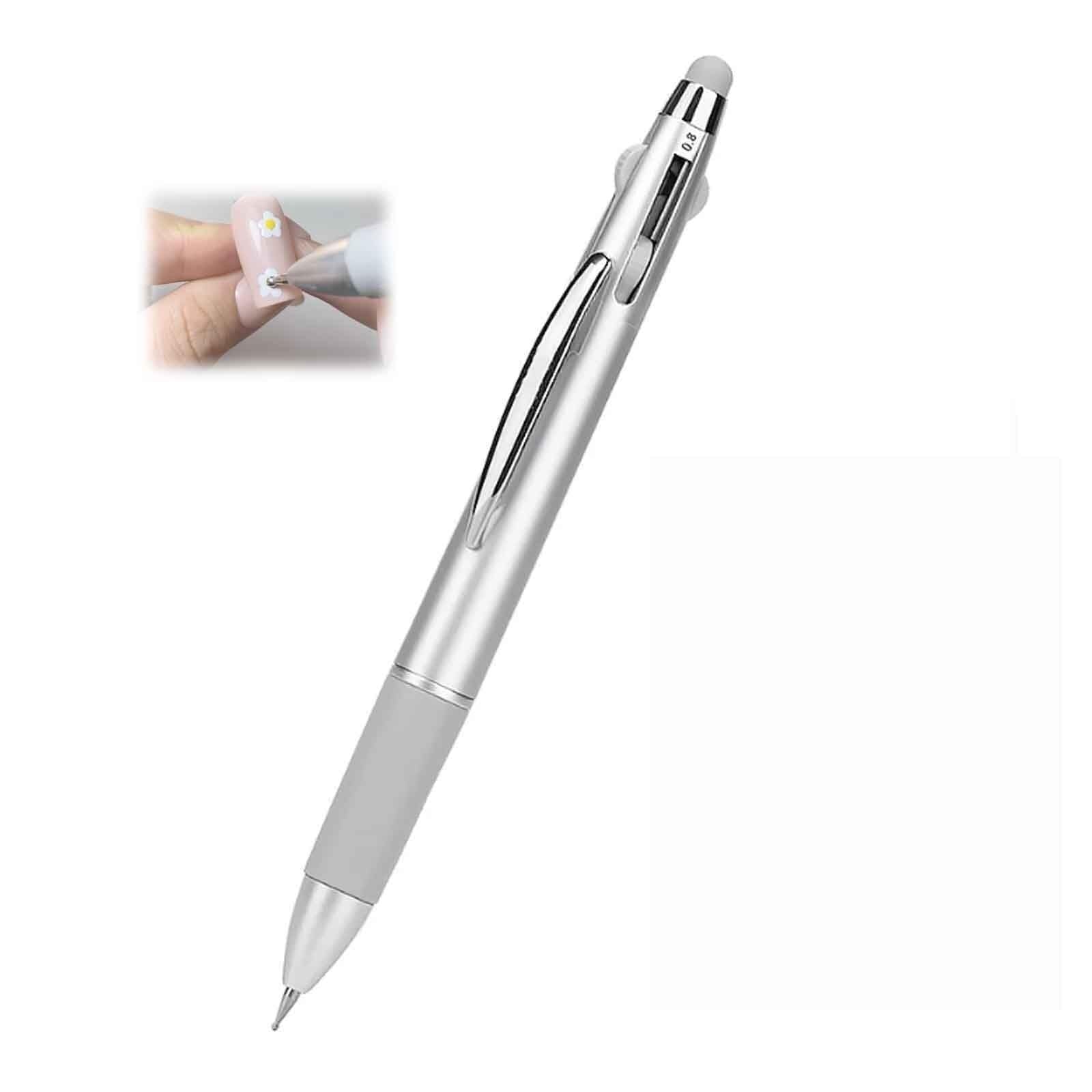 Lextex 5 In 1 Nail Art Dotting Pen, Nail Dotting Pen Press Type 5 In 1, Versatile In Ballpoint Pen Press Type Dotting Tool Nail Art, For Diy Enthusiasts(1Pc)