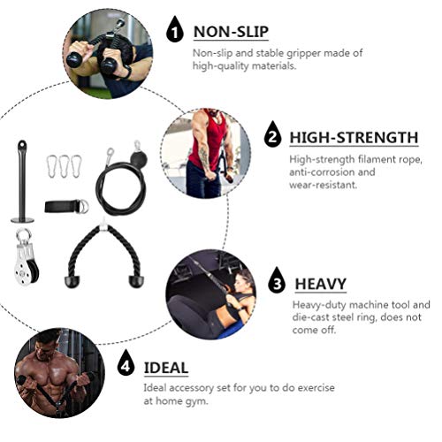 BESPORTBLE, 8 peças de sistema de polia de acessórios para sistema de fitness, bíceps e tríceps, pul