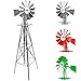 Maxstore Gigantisches Windrad im US-Style aus Stahl, Höhe 245cm, Rotor 55cm, kugelgelagert, Farben Silber, rot, grün