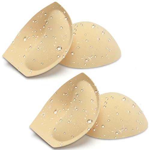 Nimiah Waterproof Super-Thick Bra Pads - Add 1-2 Cups Push up Breast Enhancer Inserts 2 Pairs Lightweight Sew in Boob Cup
