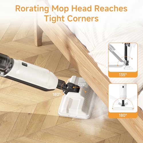 Wotaste Steam Mop Cleaner 260°F Steam in 15s, 16.9oz Tank Hardwood and Tile - image 6