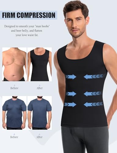 VVX Compression Shirt Men Sleeveless Slimming Undershirt Shapewear Tummy Control Body Shaper Seamless Tank Top4