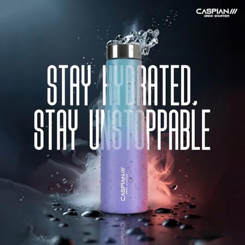 Image of CASPIAN / / / Aqua ISI Certified Stainless Steel Water Bottle 1ltr.(Multicolour, 1 Litre, Set of 6) | Leak Proof Thunder for Fridge Home Office Travel School Kids Boys Girls Adults Sports Gym| BPA Free