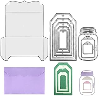 AFUNTA 3 Sets Die Cuts for Card Making, Envelope Lace Metal Die Cuts Bottle Die Cuts for Scrapbooking, Embossing Stencils for DIY Scrapbook Album Decorative