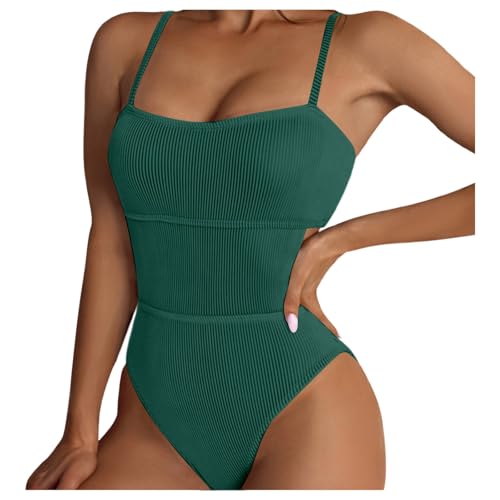 Bikini femme uni vert XXL : maillot de bain d'été sexy