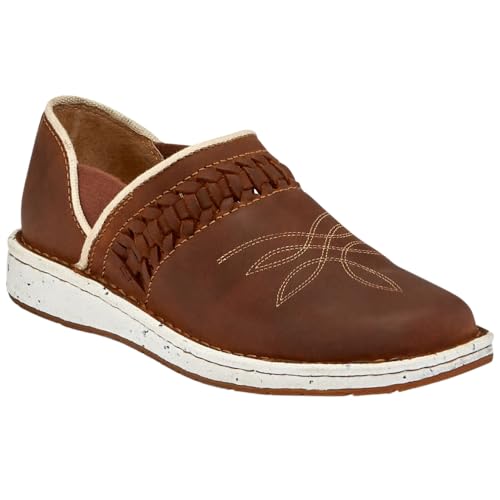 Justin Womens Poly Slip On Embroidered Flats Casual - Brown - Size 11 B2
