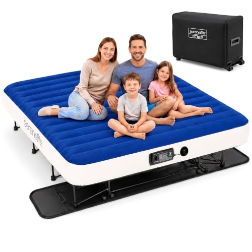 SereneLife EZ Bed King Air Mattress with Frame and Built-in Pump...