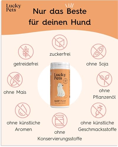 Lucky Pets Barf Pulver 1kg - Seealgenmehl Hund, Barf Zusatz Hund, 100% natürliche Mineralien und Vitamine für Hunde, Unterstützt gesunde Knochen, Haut und Fell