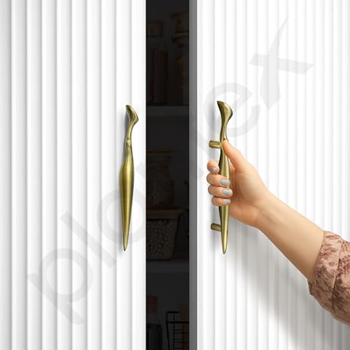 Image of Plantex Cabinet Handle /Kitchen Cabinet Door Handle /Wardrobe /96 mm Cupboard Handle /Door Pull-Push Handle for Home /Office - Pack of 2 (Brass Antique)