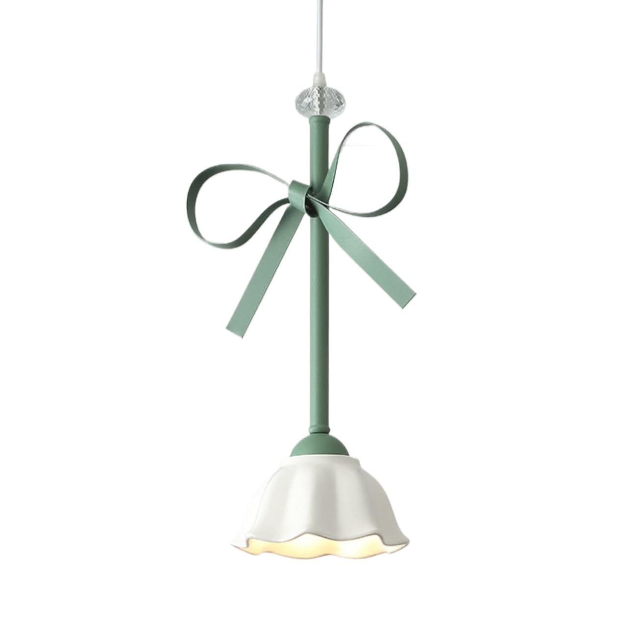Fabbrica Lampada A Sospensione A Fiore Verde Ceramica Bianca Lampada A Sospensione Floreale In Vetro Camera Da Letto Per Ragazze Fiocco Rosa Lampada A Sospensione A Soffitto Lampadario Moderno Nordico