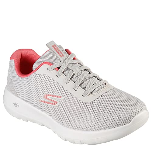 Skechers Performance Women's GO Walk Joy Bungee with Color POP, Off White/Pink, 9.5