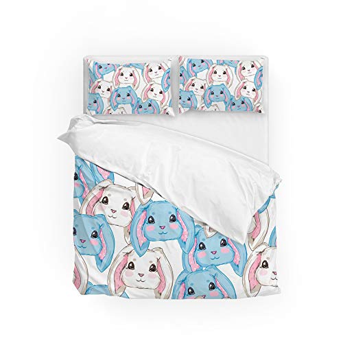 Linge de lit King Size sans repassage ultra doux motif lapin pour lit 3 pcs - 6