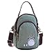 Produktbild YaJaMa Kleine Umhängetasche aus Segeltuch mit Reißverschluss, mehrere Taschen, Handy-Geldbörse, Smartphone-Geldbörse für Frauen und Mädchen, mit Handtrage, Grn (Grün Totoro), Small