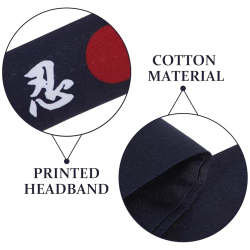 Diadema de karate transpirable de algodón azul reutilizable para chef y deporte 2