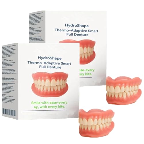 Kidsneed Hydroshape Thermo-Adaptive Smart Full Dentur, Kidsneed Premium Dentures, Kidsneed Denture, Silicone Reline Denture Set, for Men and Women (2set)
