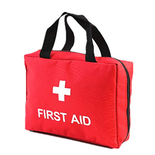 Jipemtra Red First Aid Bag Empty Travel Rescue Bag Empty Pouch First Responder