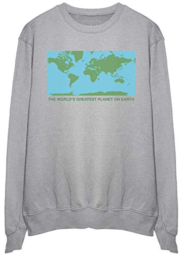Sweatshirt Pullover ample au design unique The Worlds Greatest Planet on Earth L