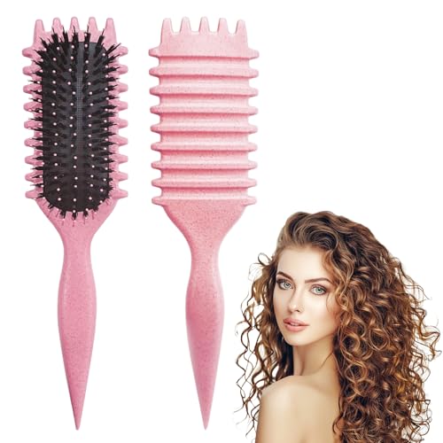 DiorSun Curly Hair Brush, Curl Defining Brushes, Styling Brush for Curly Hair, Shaping and Defining Curls Brushes for Women (Purple)