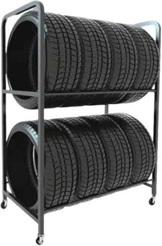 Rayonnage à pneus mobile en acier robuste pour garage et atelier - 3