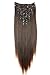 Produktbild PRETTYSHOP XL 60cm 7 Teile Set CLIP IN EXTENSIONS Haarverlängerung Haarteil Glatt Braun Mix CE18