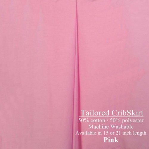 Pink Crib Dust Ruffle Tailored Cribskirt 15 inches long Crib Bed Skirts Baby