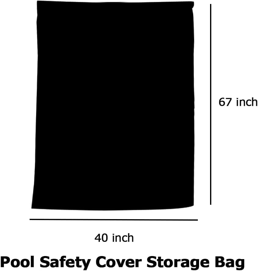 Pool Safety Cover Storage Bag Heavy Duty Waterproof Large Replacement Storage Bag for Winter Pool Safety Covers 40 inches x 67 inches, Black