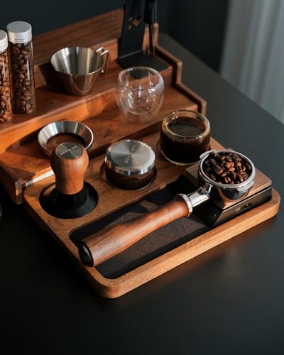 Image of KOFIKOFI 58mm Bottomless Portafilter For E61 Group Head - 2 Ears Walnut | Genuine American Walnut Handle fits E61, Flair 58, ECM, Rocket, Sanremo, Synesso, VBM. With 18g Filter Basket and Puck Screen