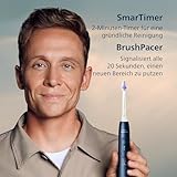 Philips Sonicare 6100 elektrische Zahnbürste, Schallzahnbürste, 2 Putzmodi, 3 Intensitätsstufen, Andruckkontrolle, EasyStart, SmarTimer, Reiseetui, Marineblau, Modell HX7403/01 [Neue Technologie]