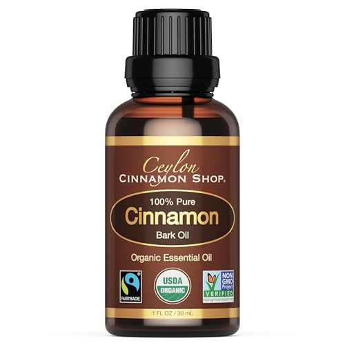 Ceylon Cinnamon Shop Organic Ceylon Cinnamon Bark Essential Oil Food Grade 1 Oz. (30 mL)