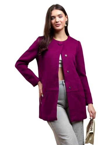 Image of KOTTY Womens Cotton Blend Standard Length Elegant Style Coat - Classic Style with Modern Detailing