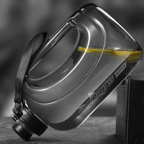 Gallon Water Bottle, 0.7 Gallons Hard Transparent Plastic Dual Scale Flip Cover Seal Leak Proof Big Water Jug with Straw and Hanging Rop,Wide Range of Applications Big Water Bottle for Outdoor Use - image 9