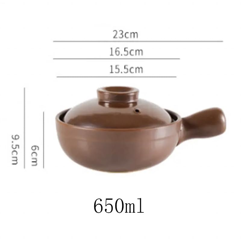 Schmortopf 650 ml, 900 ml, Auflauf, Reis, Nudeln, Brei, Milch, Suppe, Ton, Eintopf, Steingut-Kochtopf Schmortopf Mit Deckel(B 650ML)