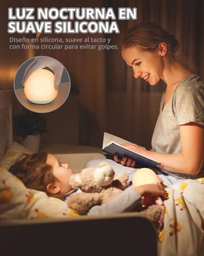 Miniatura 3 de Homgen Máquina De Ruido Blanco Para Bebés Y Niños 2 En 1 Máquina De Sonido Recargable Con Luz Led Ajustable, 24 Sonidos Relajantes, Luz Nocturna Led Para Niños Con Temporizador Y Memoria Funciones