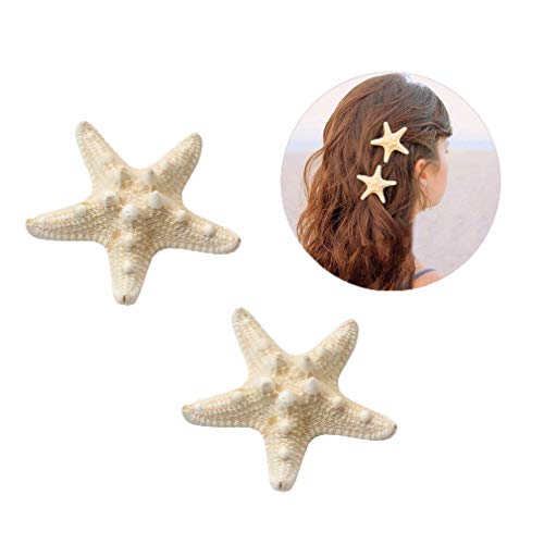 YanJie Starfish Hair Clips - 2 Types Handmade Hairpin for Girls Women Sea Travel Party or Mermaid Party (S-2-2.5)