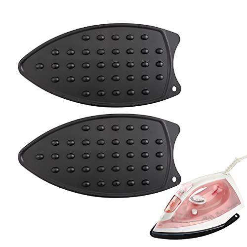 ZTEOFO 2 Pcs Silicone Iron Rest Pad, Silicone Iron Rest Pads, Silicone Iron Rest Pads Multipurpose Iron Hot Resistant Mat for Flat Irons, Ironing Board-Black