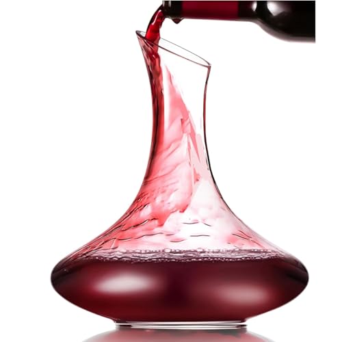 Image of VILON Wine Decanter Wine Carafe Hand Blown Lead-Free Crystal Decanter, aerating Decanter for Wine Gift, Wine Accessories Decoration | 1500 ML | Clear (Wine Decanter)
