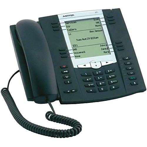 Teléfono IP AASTRA 6755i SIP con pantalla LCD de 144 x 75 píxeles en color negro