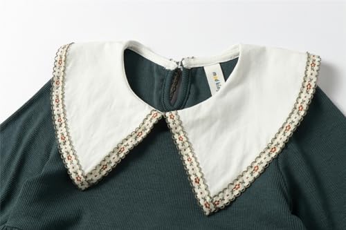 Mud Kingdom Girls Dress Peter Pan Lace Collar Long Sleeve Dresses Casual3