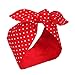Sea Team Cotton Headband Bows Red with White Polka Dots Double Wide Headwrap Cotton Head Band