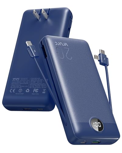 VRURC Portable Charger 20000mAh, Fast Charging Power Bank USB C,4 Output 2 Input Travel Essentials...