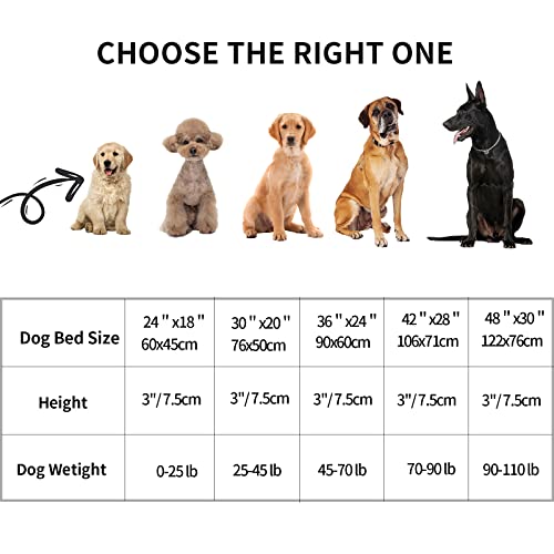 Empsign Orthopedic Dog Bed Mat Dog Crate Pad Reversible Warm And Cool, Pet Beds Waterproof Mattress With Removable Washable Cover, Pet Sleeping Mat For Large Medium Small Dogs, Fluffy Kennel Pad #TOP5