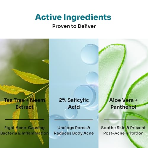 Image of Kitcoz 2% Salicylic Acid Body Wash for Body Acne & Strawberry Legs, 250ml | Gentle Formulation for Daily Use on Acne-Prone & Sensitive Skin