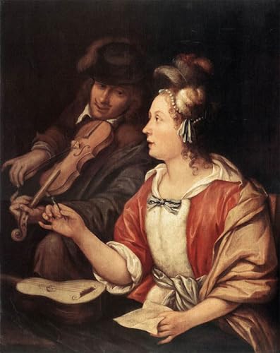Lienzo artístico impreso de la obra de Frans Van Mieris en formato de gran formato 60x90cm
