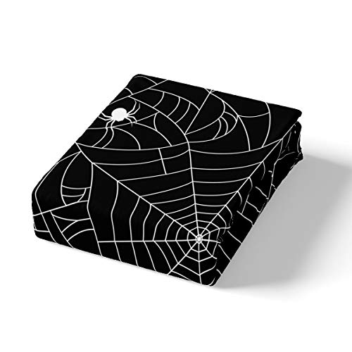 Loussiesd Boys Spider Web Bedding Set for Kids Children Halloween Themed Comforter Cover Decorative Scary Spider Pattern Duvet Cover Black White Animal Theme Bedspread Double Size 3Pcs Bedclothes - Image 3