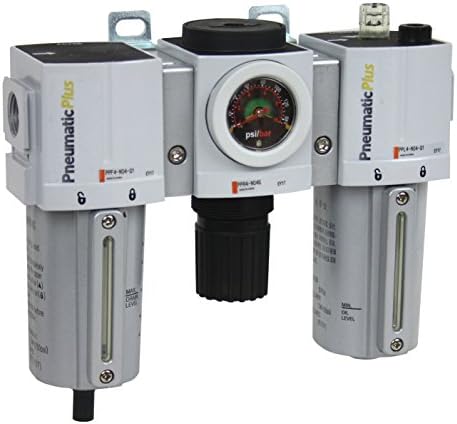 PneumaticPlus PPC4-N06G-Q1 Compressed Air Filter Regulator Lubricator ...