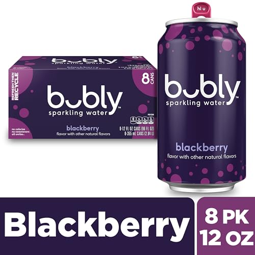 bubly Sparkling Water, Blackberry, Zero Sugar & Zero Calories, Seltzer Water,12 Fl Oz Cans (Pack of 8) - Thumbnail 3