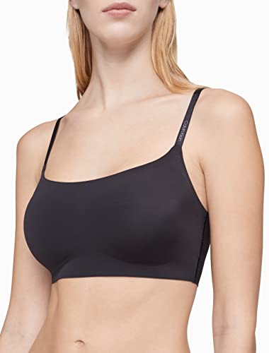 Calvin Klein Women's Invisibles Comfort Seamless Adjustable Skinny Strap Bralette Bra, Black, X-Large #TOP2