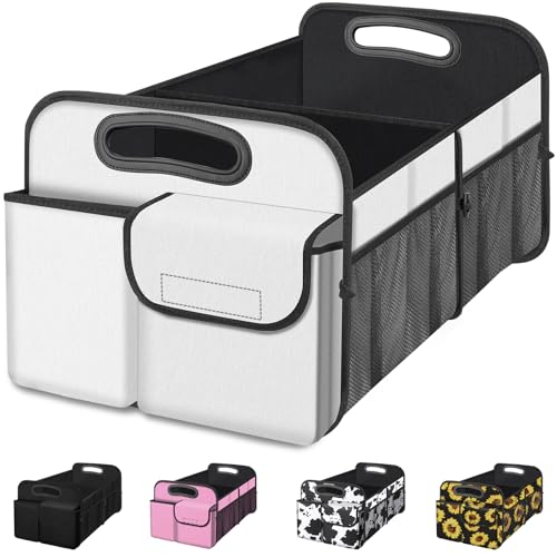 Image of Femuar Car Trunk Organizer, Car Storage Organizer with Large Capacity Waterproof Collapsible Trunk Organizer for Car Suv /Jeep /Sedan (Beige, Standard)