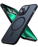 TORRAS 更强磁性 iPhone 13 Pro 手机壳，经过 10 英尺军用级跌落测试，与 MagSafe 兼容，纤薄保护性哑光硅胶，适用于 iPhone 13 Pro 手机壳，半透明黑色