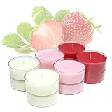 ✅ Vela aromática: velas de té XXL con aroma en rojo/rosa/crema como decoración en el salón y el comedor, pero también para un buen ambiente en el baño y el dormitorio